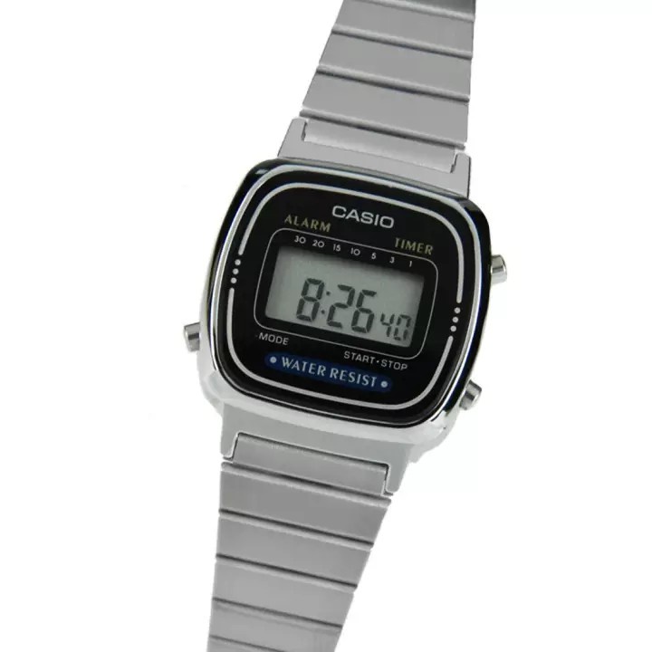 [Time Cruze] Casio LA-670 Digital Silver Stainless Steel Band Women Watch LA-670WA-1DF LA670WA-1D L