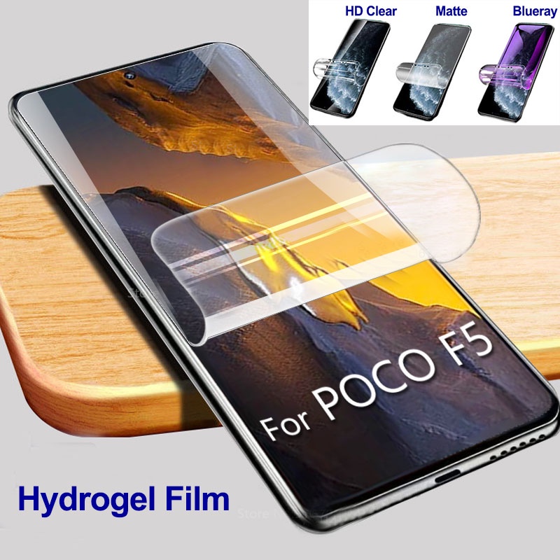 ฟิล์มไฮโดรเจล กันรอยหน้าจอ เนื้อแมตต์ กันแสงสีฟ้า สําหรับ Xiaomi Poco F5 F2 Pro F4 F3 GT Pocophone F1 Poco X3 NFC X4 GT X5 Pro X2