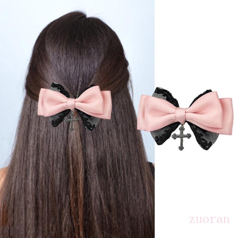 Zuo กิ๊บติดผม ลูกไม้ โบ ขนาดใหญ่ สวยหรู สําหรับผู้หญิง
