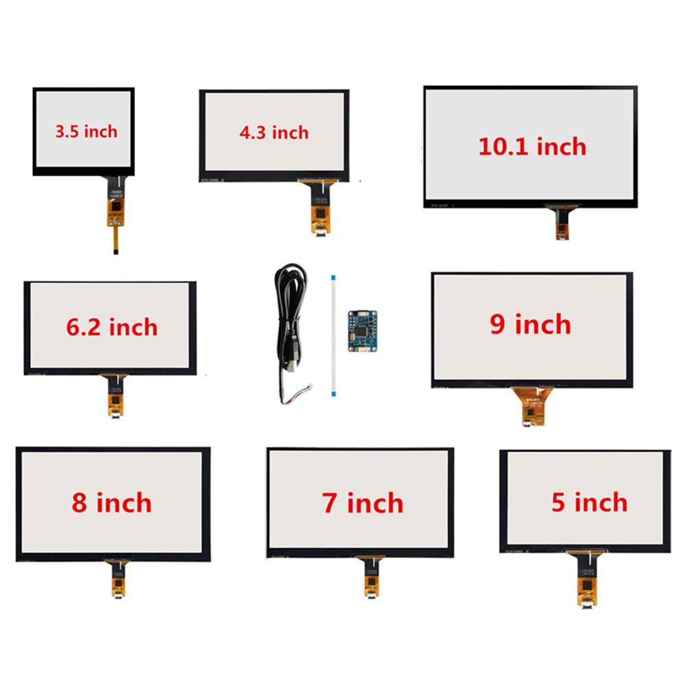 3.5/4.3/5/6.2/7/8/9/10.1 นิ้ว Raspberry Pi อุปกรณ์อุตสาหกรรม PC รถ Capacitive Digitizer หน้าจอสัมผัสแผง USB Driver Board