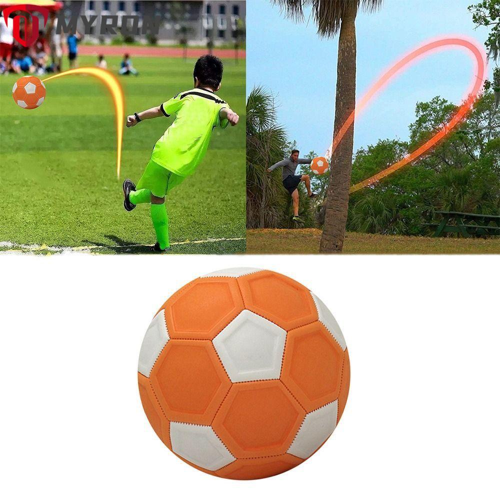 Myron ลูกฟุตบอล Leeway Orange Sport Curve Ball เบอร์ 20 ซม. สําหรับเด็กผู้ชาย และเด็กผู้หญิง ของเล่นฟุตบอล 4 เยื้อง จับคู่กลางแจ้ง และในร่ม