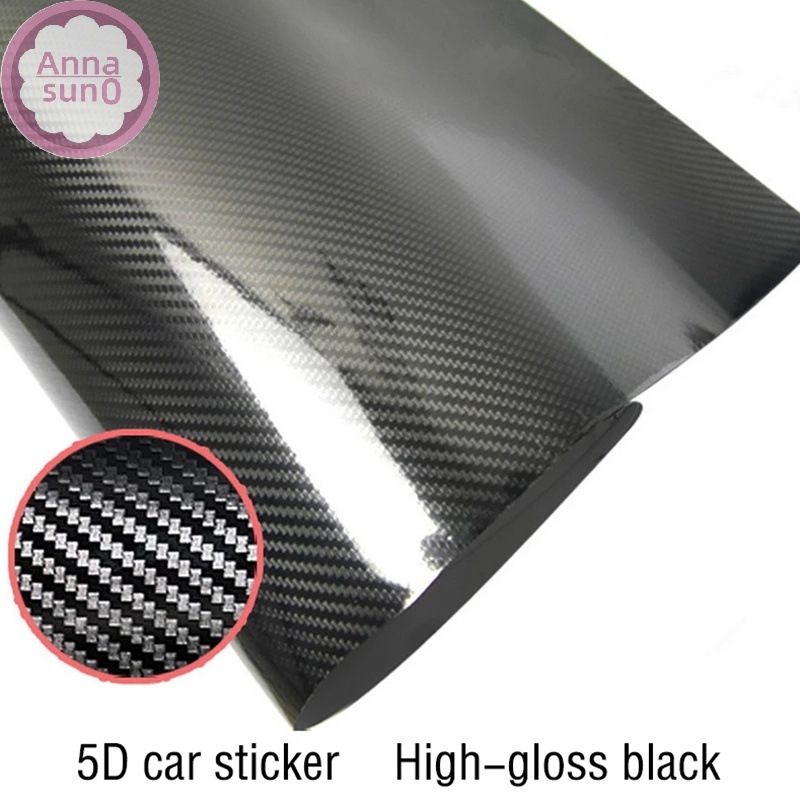 Annasun 0.2 X1.52M สีดํา 5D คาร์บอนไฟเบอร์ฟิล์มไวนิลฟิล์มรถยนต์ 5D ม้วนรถสติกเกอร์ HG