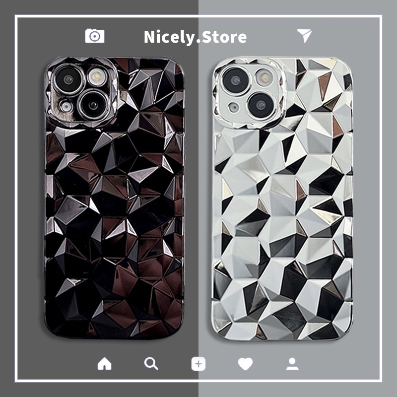 เคสโทรศัพท์มือถือ TPU ชุบไฟฟ้า กันกระแทก ลายเพชร สําหรับ iPhone 15 14 Plus 13 12 11 Pro Max Xs Xr X 8 7