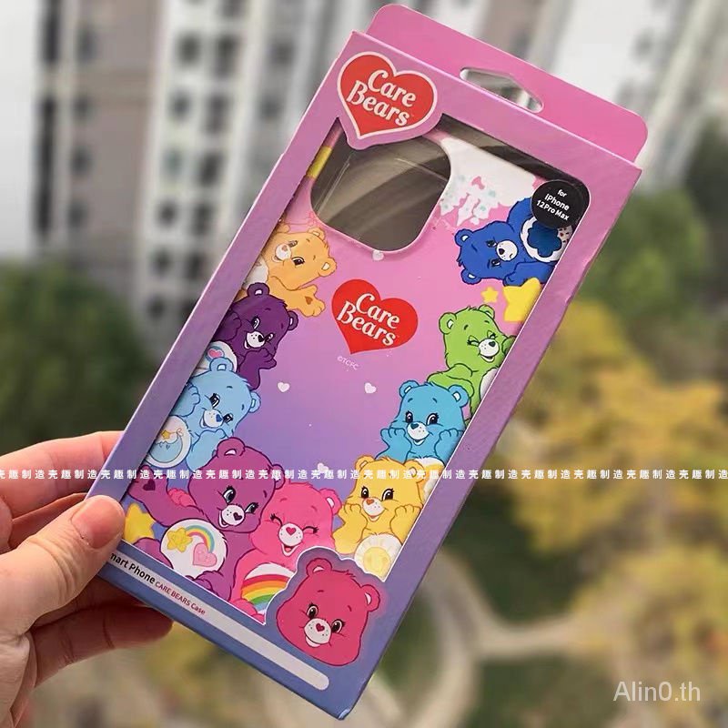 เคสโทรศัพท์มือถือแบบแข็ง กันกระแทก ลายหมีสายรุ้งน่ารัก สไตล์เกาหลี สร้างสรรค์ สําหรับ iPhone 7 8 Plus x xs xr xsmax 11 12 13 14 15 Pro max