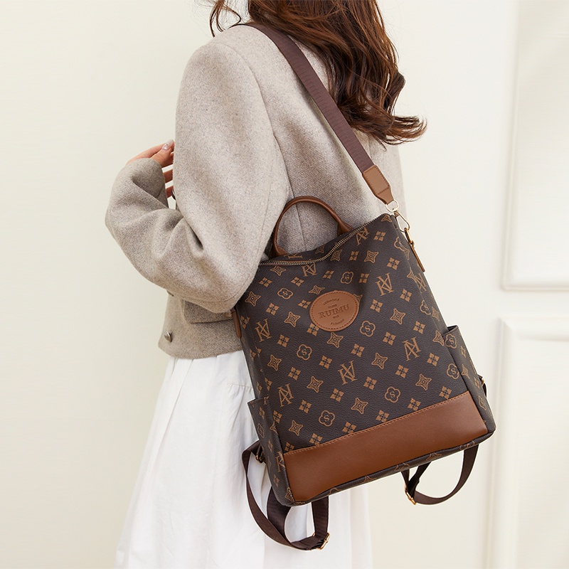 กระเป๋าเป้สะพายหลังลําลอง ขนาดใหญ่ จุของได้เยอะ เข้ากับทุกการแต่งกาย แฟชั่นทันสมัย สไตล์เกาหลี สําหรับผู้หญิง - รูปที่ 2