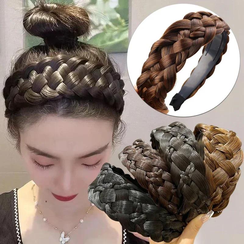4.5 ซม. กว้าง บิด วิกผม ที่คาดผม สําหรับผู้หญิง กว้าง ก้างปลา ถักเปีย ที่คาดผม ที่คาดผม ที่คาดผม ที่คาดผม แฮนด์เมด เครื่องประดับผม