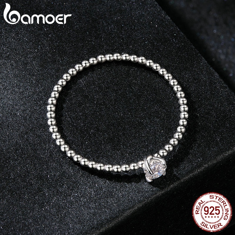 Bamoer แหวนเงินสเตอร์ลิง 925 0.1ct เครื่องประดับแฟชั่น สําหรับผู้หญิง MSR046 ราคา ถูกที่สุด ดีลบีเคเค แกลเลอรีภาพที่ 3