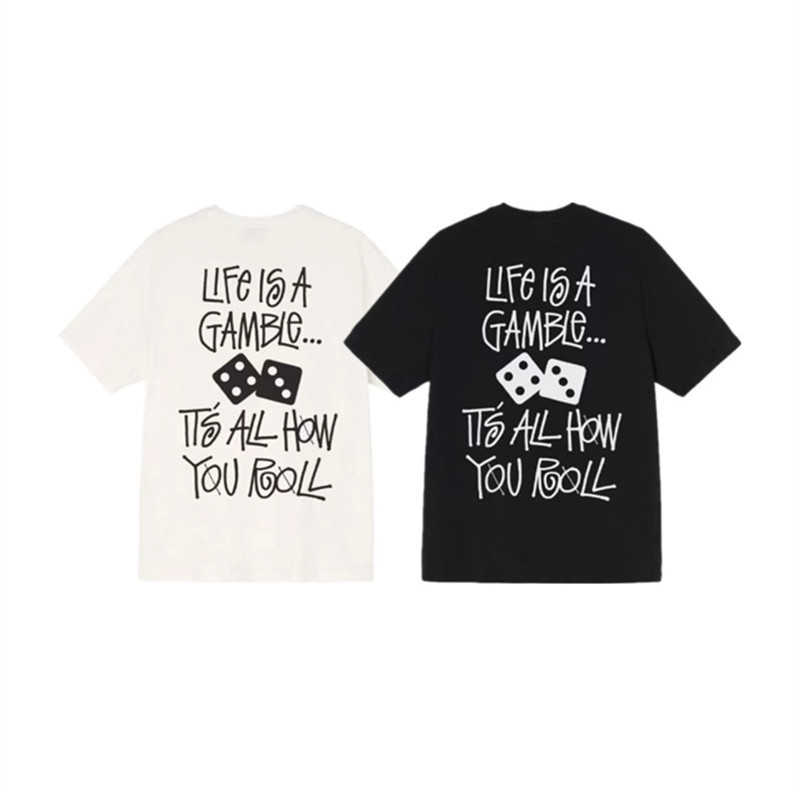 Street แฟชั่นผู้ชายและผู้หญิงผ้าฝ้ายเสื้อยืดลูกเต๋า Snail Fon แขนสั้น Tshirt Casual Tops Unisex