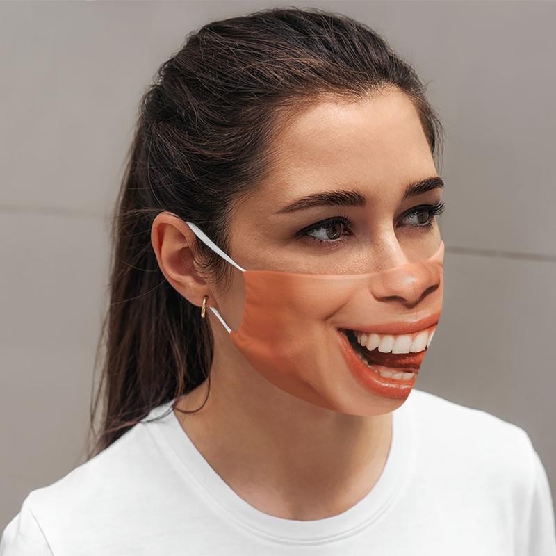 หน้ากากลิ้นม้วนตลกสําหรับทั้งชายและหญิงทําจากผ้าฝ้ายต้านเชื้อแบคทีเรียสวมใส่สบายอุปกรณ์เสริมสําหรับผู้หญิง - รูปที่ 2