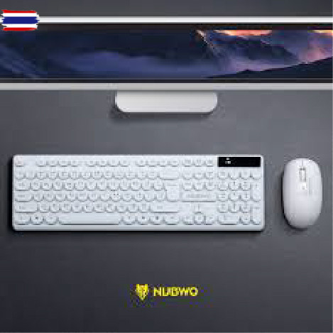 ชุดเมาส์คีย์อร์ด   แป้นพิมพ์   Nubwo NKM 636 ไร้สาย/NKM637  มีสาย Keyboard+Mouse USB  สีขาว