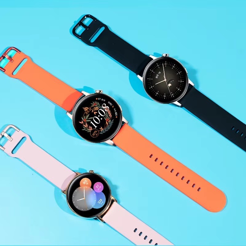 20 มม./22 มม.สําหรับ Amazfit GTS/2/2e/3/4 GTS2 Mini/GTR 4/3/Pro/47 มม./GTR2/2e/stratos 2/3 สร้อยข้อมือซิลิโคน Amazfit Bip