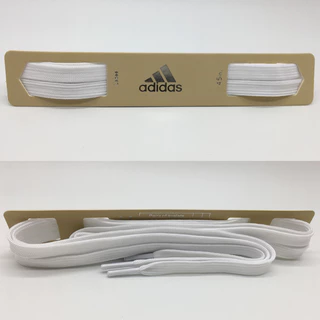 เชือกผูกรองเท้า Adidas ปรับให้เข้ากับรองเท้าผ้าใบ Shell Toe Clover สีขาวบริสุทธิ์สีดําหญิงชายเชือกผูกรองเท้าสีขาวแบนดั้งเดิม