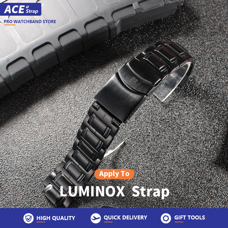 เหมาะ LUMINOX 23mm Arc Interface สายนาฬิกาสแตนเลสสําหรับ 62402 6400F-117
