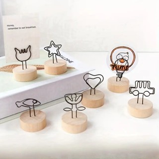 คลิปหนีบกระดาษโน๊ต คลิปหนีบรูปภาพ กระดาษโน้ต ฐานไม้ สำหรับตก…