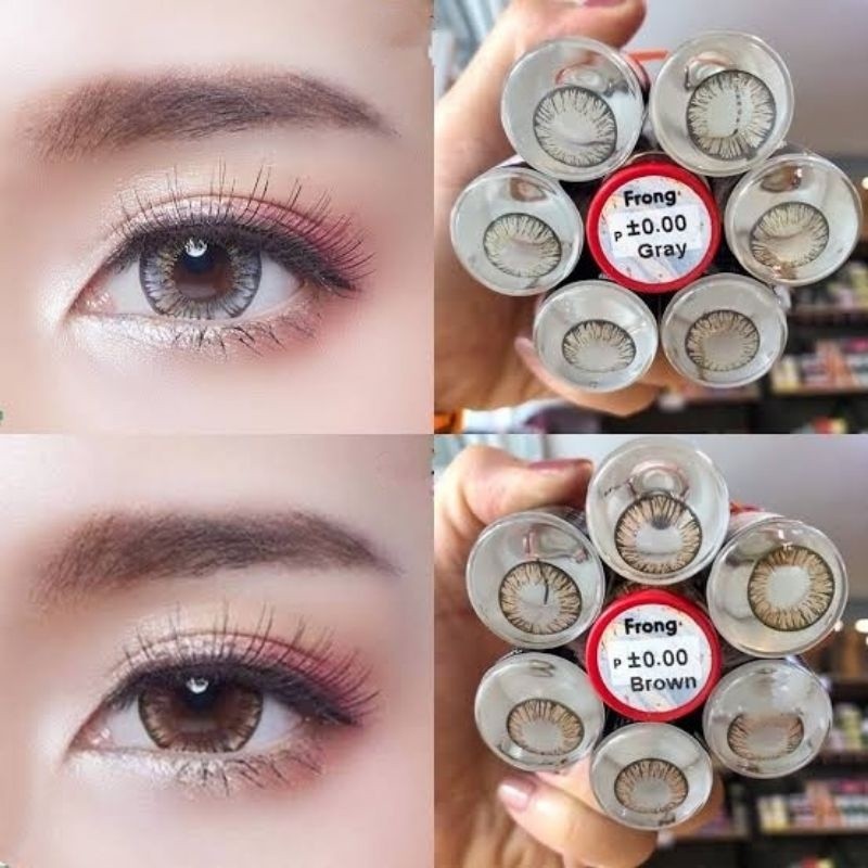คอนแทคเลนส์ Frong/Sapphire/Pearl สีเทา/ตาล Gray/Brown
