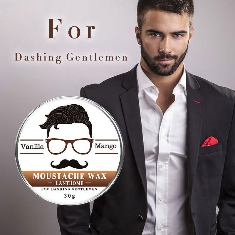Mostache Wax น้ํามันเคราธรรมชาติและบาล์ม Moustache Wax สําหรับจัดแต่งทรงผมขี้ผึ้ง Moisturizing Z1d9