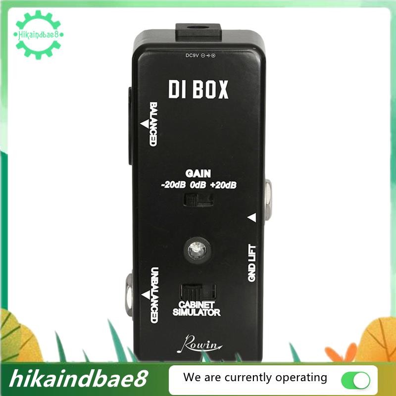 [hIkAi] Rowin DI BOX LEF-331 Micro-DI พร้อม Cab Sim and Gain Guitar Effect Pedal True Bypass