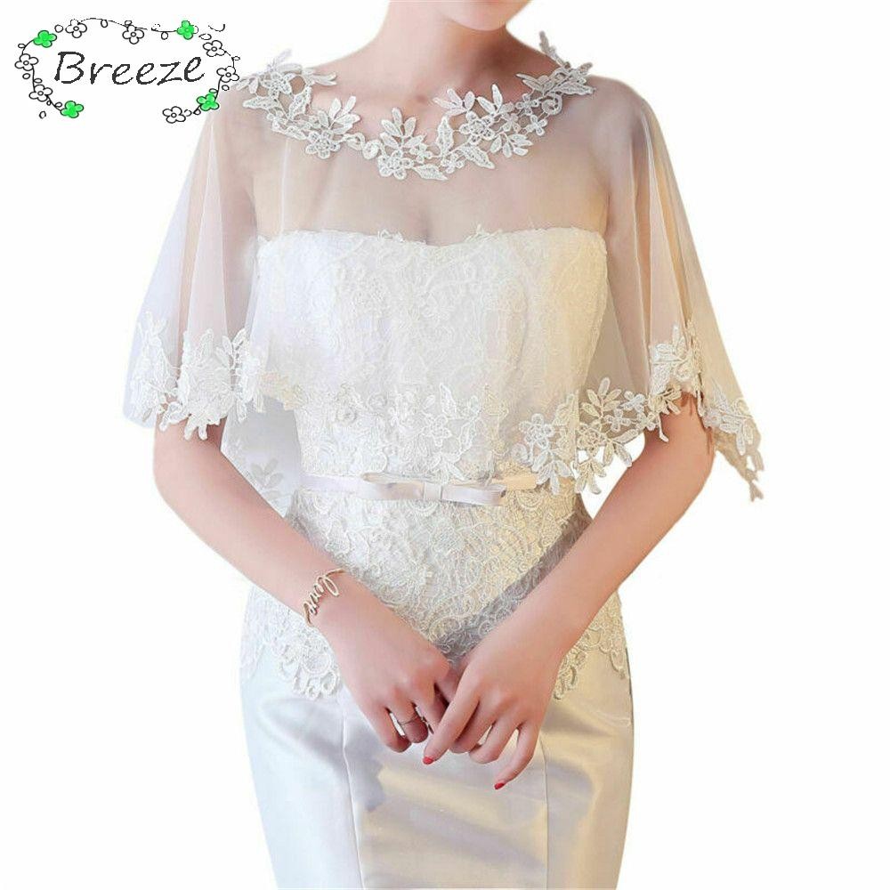 Breeze ผ้าคลุมแต่งงาน ผ้าคลุมไหล่ลูกไม้เจ้าสาวปาร์ตี้ แฟชั่นลําลอง สง่างาม ฤดูร้อน ชุดราตรี ผ้าคลุมไหล่ ผู้หญิง