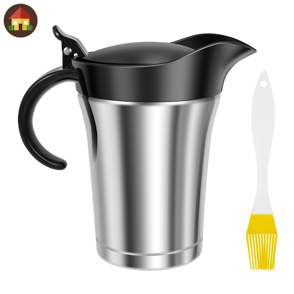 คู่ฉนวน Gravy เรือสแตนเลส Gravy อุ่นเหยือก 750ml ความจุ Gravy เหยือกพร้อมฝาปิดบานพับสําหรับ Gravy SH