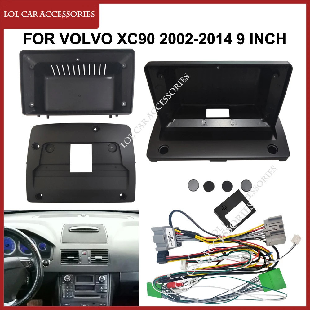 9 นิ้วสําหรับ Volvo XC90 2002-2014 รถวิทยุ GPS MP5 เครื่องเล่นสเตอริโอ 2 Din Navigation Head Unit Fascia Dash แผงกรอบ