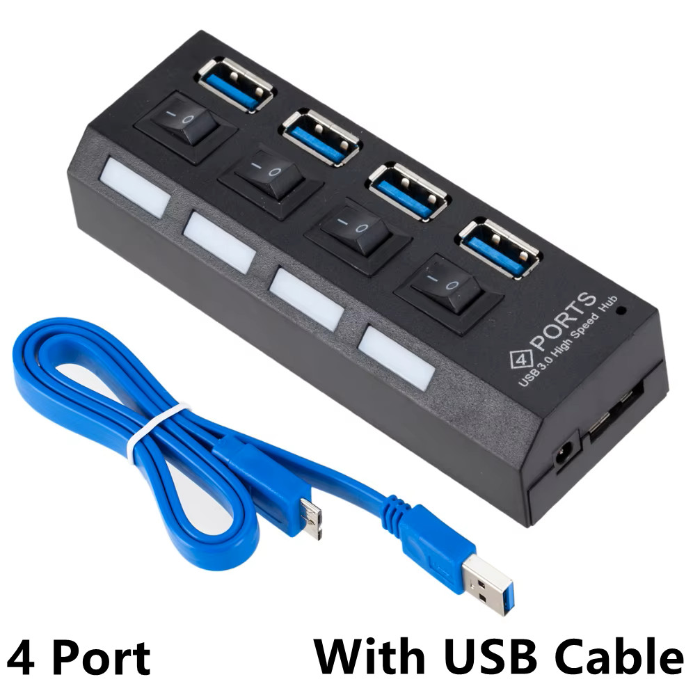 USB 3.0 Hub USB HUB Splitter Multi USB 3.0 Hub หลาย 4/7 พอร์ต Hub Splitter พร้อมอะแดปเตอร์อุปกรณ์เสริมคอมพิวเตอร์ Hub สําหรับ PC - รูปที่ 5