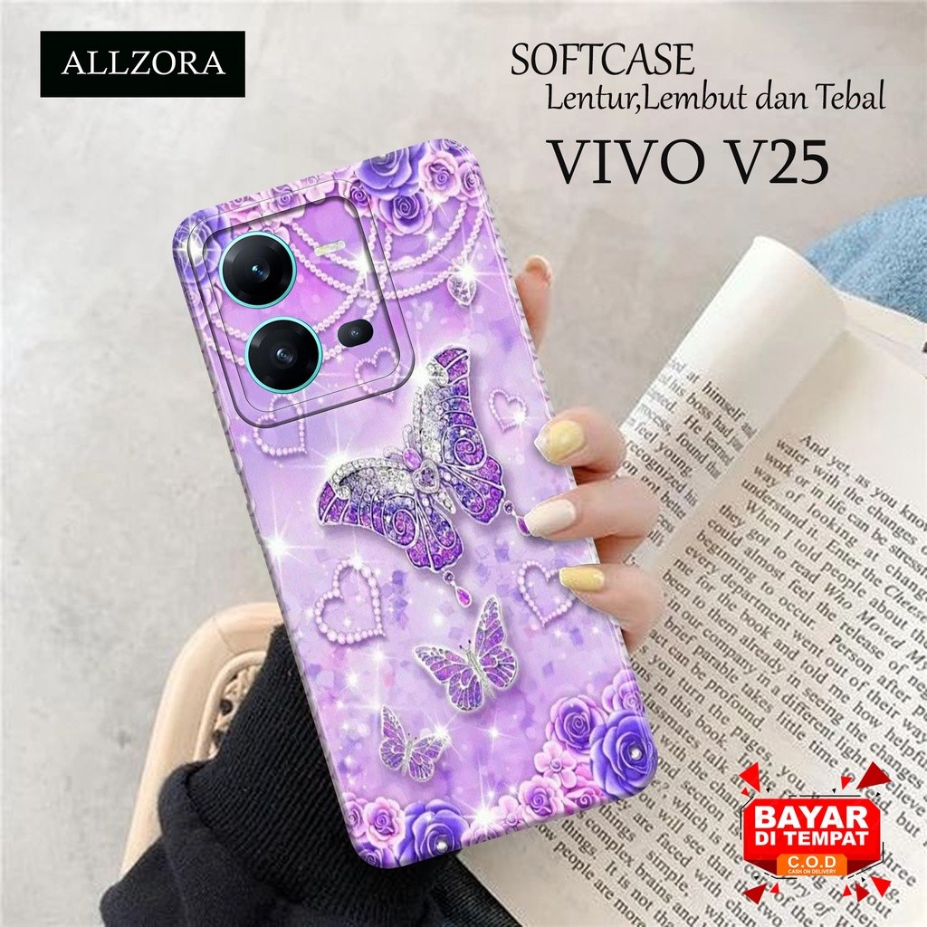 HP เคส VIVO V25 / V25e ล่าสุด - เคสแฟชั่นผีเสื้อ - เคสโทรศัพท์ VIVO V25 / V25e ล่าสุด - เคส VIVO V25