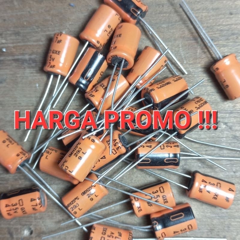 เอลโกะ !!! 47UF 35V elco 47UF/35V 47 uf 35 v nippon chemicon ตัวเก็บประจุตัวเก็บประจุ Fajar electro 