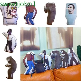 Sweetjohn หมอนตุ๊กตานุ่ม รูปการ์ตูน Skibidi Toilet Man Skibidi สําหรับตกแต่งบ้าน ออฟฟิศ