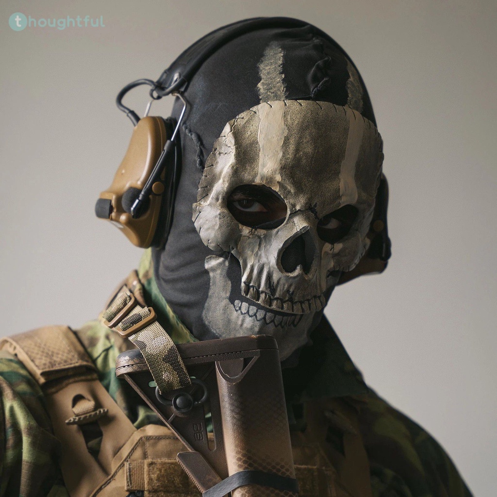 หน้ากากฮาโลวีนสยองขวัญ Ghost Skull Mask Call Of Duty Dressing Party Ghost Cosplay Performance Party 