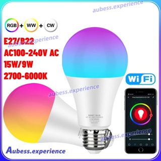 Wifi สมาร์ทหลอดไฟ E27/b22 หลอดไฟ Led ทำงานร่วมกับ Alexa/google Home RGB + c + w 2700-6000k หรี่แสงได้ฟังก์ชั่นจับเวลา Magic หลอดไฟ Experth