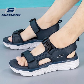 ค่าของเงิน!! Skechers_ MAX CUSHION รองเท้าแตะลําลอง ผ้าตาข่าย ระบายอากาศ เบาพิเศษ สําหรับผู้ชาย เหมาะกับการเล่นโยคะ