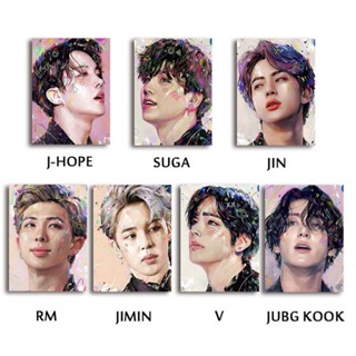 Bts(ไม่มีกรอบ) ภาพโปสเตอร์บนผ้าใบ ไร้กรอบ 16X24 นิ้ว คุณภาพสูง สําหรับตกแต่งผนัง (แนวตั้ง)