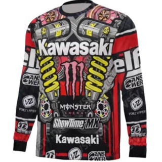 Rui RTW #1920 เสื้อกีฬาแขนยาว ลาย KAWASAKI เหมาะกับขี่รถจักรยานยนต์ สําหรับผู้หญิง และผู้ชาย