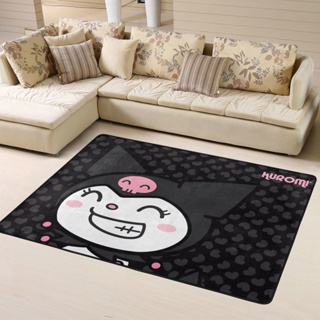 Sanrio Kuromi พรมโพลีเอสเตอร์ พิมพ์ลาย กันลื่น ขนาด 160*120 ซม. (63*48 นิ้ว) สําหรับตกแต่งบ้าน