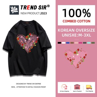 TrendSir มาแล้วจ้า🥰สินค้าใหม่ เสื้อยืดโอเวอร์ไซส์🍀 โอเวอร์ไซส์🪐 หลากหลายแฟชั่นนักเรียนเสื้อยื 7สี M-3XL