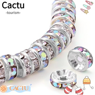 Cactu ลูกปัดคริสตัล พลอยเทียม AB 8 มม. สําหรับทําเครื่องประดับ สร้อยข้อมือ DIY