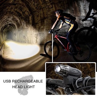 ชุดไฟหน้า ไฟท้ายจักรยาน LED แบบชาร์จ USB EN