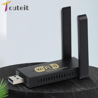 Tcuteit การ์ดรับสัญญาณเครือข่าย WiFi6 ไร้สาย แบบพกพา สําหรับคอมพิวเตอร์ โน้ตบุ๊ก PC