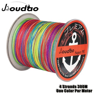 Jioudao สายเอ็นตกปลา PE 10LB-100LB แบบถัก 300 ม. หลากสี 1 สี 4 เส้น