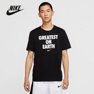 Nike ของแท้ 100% เสื้อยืดแขนสั้นลําลอง ผ้าถัก พิมพ์ลายตัวอักษร ระบายอากาศ สําหรับผู้ชาย CV1041