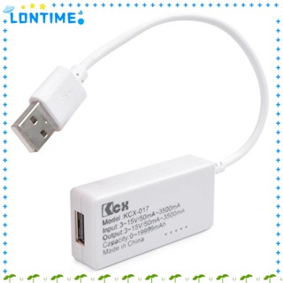 Lontime เครื่องวัดพลังงานไฟฟ้าดิจิทัล หน้าจอ LCD พลาสติกทองแดง สีขาว USB อเนกประสงค์ สีขาว