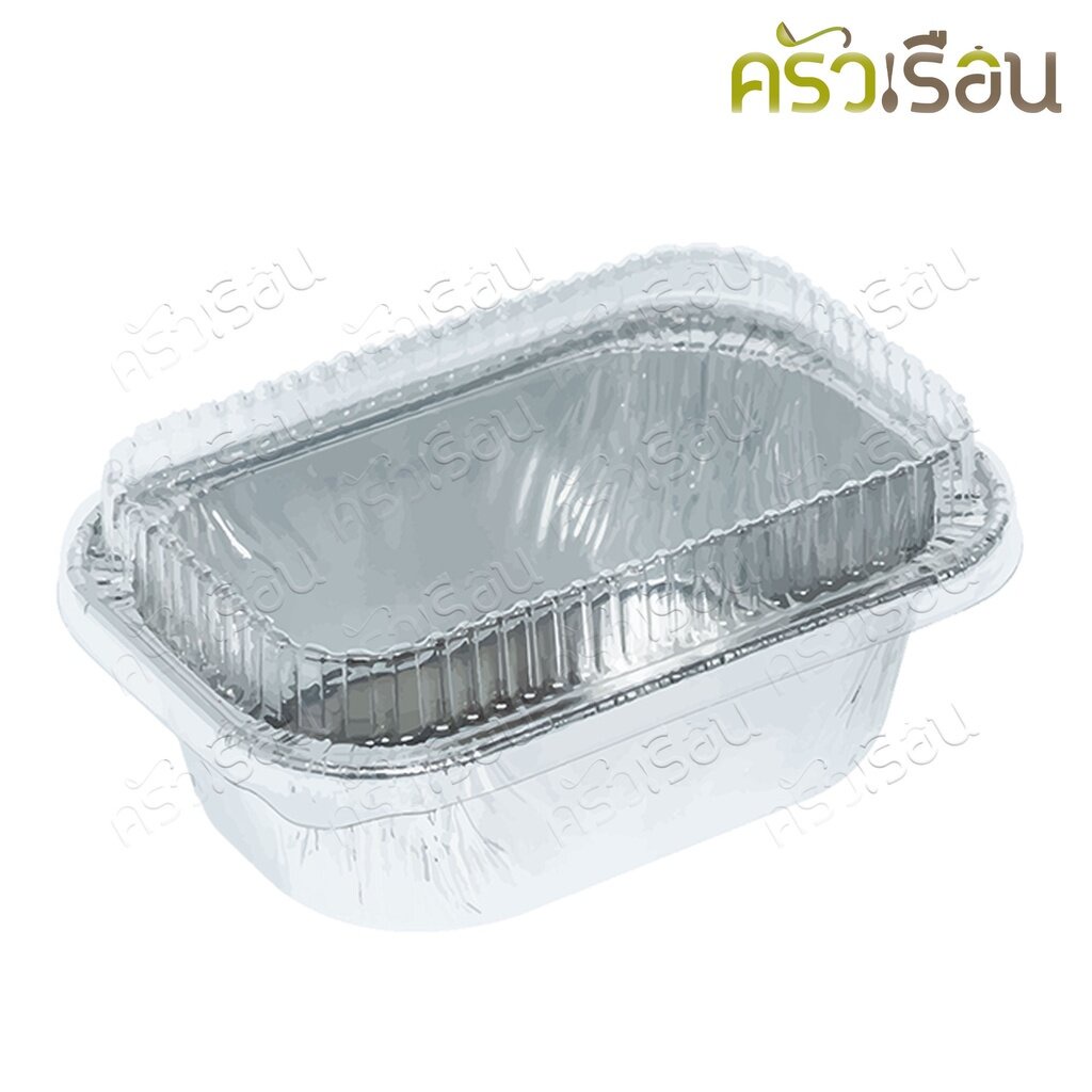 SS ถาดฟอยล์ 4003 สี่เหลี่ยมผืนผ้า สีเงิน + ฝา 10 ชุด ความจุ 100 ml. ขนาด 65 x 96 x 30 มม. S&S เทียบเ