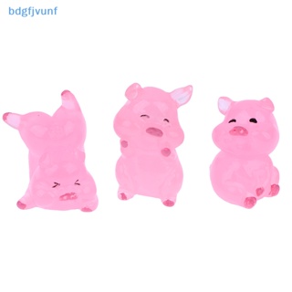 Bdgf ฟิกเกอร์เรซิ่น รูปการ์ตูนหมูน่ารัก ขนาดเล็ก DIY สําหรับตกแต่งสวน 6 ชิ้น