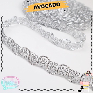 Avocarr ขอบลูกไม้โพลีเอสเตอร์ สีเงิน 30 หลา สําหรับเย็บผ้า DIY