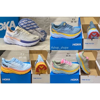 Hoka clifton8 Mensz. 36-45 (อุปกรณ์ครบชุด) รองเท้ากีฬา พื้นนุ่ม เบา ใส่สบาย