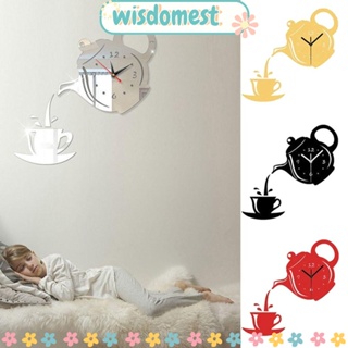 WISDOMEST สติกเกอร์นาฬิกาแขวน อะคริลิค เสียงเงียบ แบบลอกออกได้ DIY