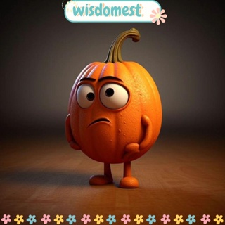 Wisdomest ฟักทองฮาโลวีน ผีฟักทองเรซิ่น สีเหลือง ตลก สําหรับตกแต่งโต๊ะ ปาร์ตี้ กลางแจ้ง