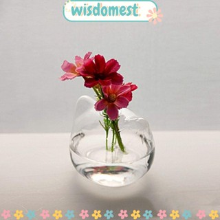 Wisdomest แจกันแก้ว รูปแมว สําหรับใส่เครื่องประดับ