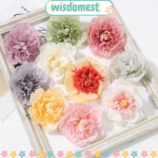 Wisdomest ดอกโบตั๋นประดิษฐ์ ผ้าไหม 10 ซม. หลากสี สําหรับตกแต่งผนังพื้นหลัง DIY 10 ชิ้น