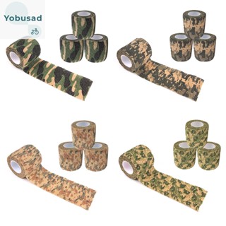 [Yobusad.th] เทปผ้าพันแผล ลายพราง มีกาวในตัว 4.5 เมตร สําหรับล่าสัตว์กลางแจ้ง 4 ม้วน